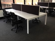 Desk Top Screens 500 High Fitted To Rapid Infinity Profile Leg Workstation